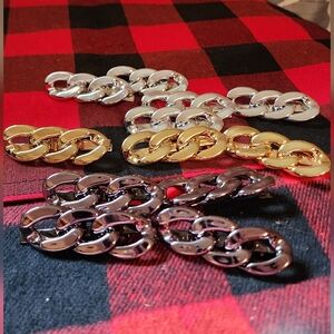 Chunky Chain Link Accessories in Silver, Gold, and Black Barrettes